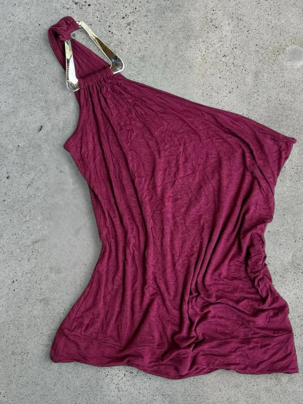 Y2k Burgundy one shoulder top